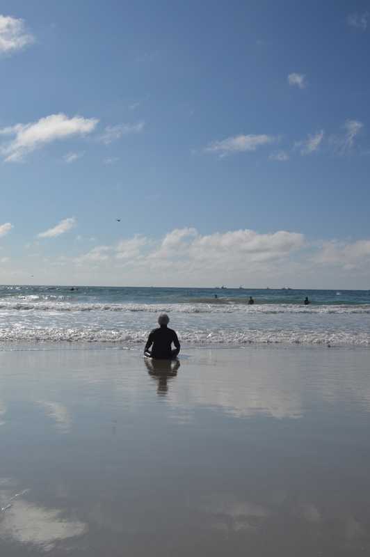 sitting in the waves